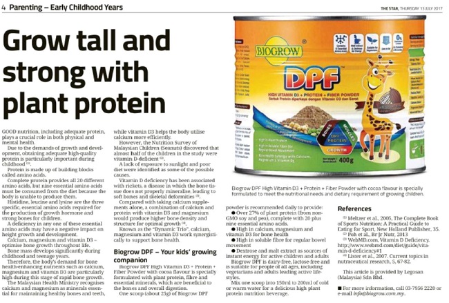 Grow tall and strong with plant protein